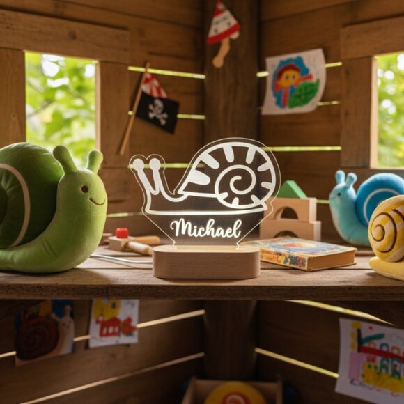 Snail Custom Name Light • Personalized LED Cloud Decor • Baby Gift - Picture 8 of 8